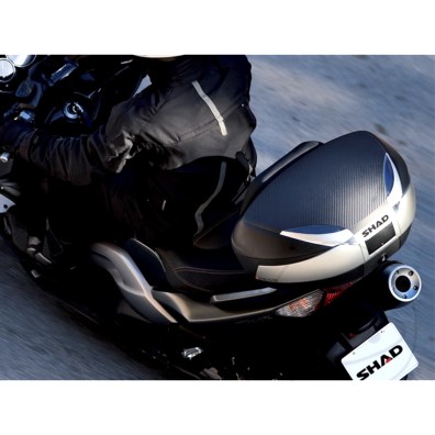 Topcase schwarz+Carbon titan 48 Liter Shad SH48 mit Trägerplatte + Lehne : Honda XL 650 V Transalp RD10 00-01 (H7-M7110814-RD10)