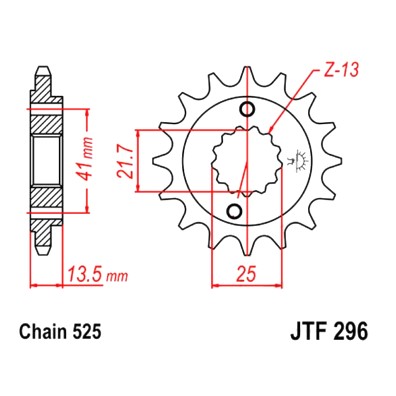 Ritzel 15Z Teilung 525 feinverzahnt Innendurchmesser 18/21.7 : Honda XL 700 V Transalp RD13 08-11 (H7-M7260078-RD13)