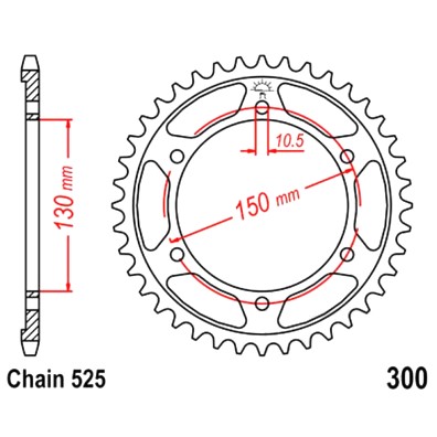 Kettenrad 39Z Teilung 525 Innendurchmesser 130 Lochkreis 150 : Honda XL 650 V Transalp RD11 02-07 (H7-M7275779-RD11)