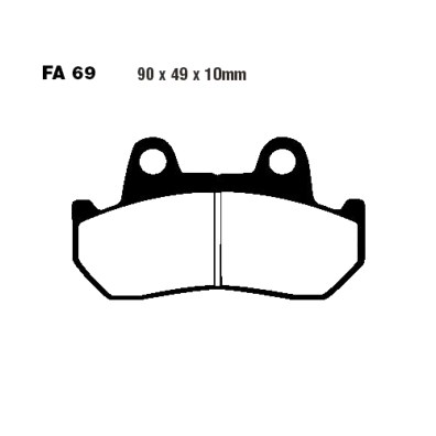 BRAKE PADS SEMI-SINT V EBC FA069V front : Honda XL 600 V Transalp PD06 87-90 (H7-M7377016-PD06)