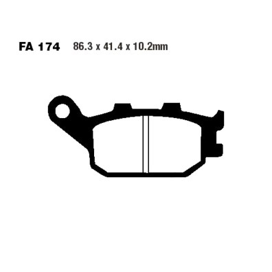 BRAKE PADS SEMI-SINT V EBC FA174V rear : Honda XL 700 VA Transalp ABS RD13ABS 08-10 (H7-M7377036-RD13ABS)