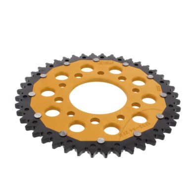 REAR SPROCKET DUAL 44 TOOTH PITCH 525 GOLD ZF INNER DIAMETER 080 BOLT SPACING 110 : Honda XRV 750 Africa Twin RD04 90-92 (H7-M7580789-RD04)