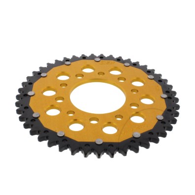 REAR SPROCKET DUAL 45 TOOTH PITCH 525 GOLD ZF INNER DIAMETER 080 BOLT SPACING 110 : Honda XRV 750 Africa Twin RD07 93-03 (H7-M7580790-RD07)