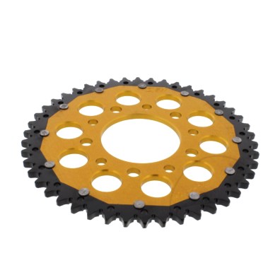 REAR SPROCKET DUAL 46 TOOTH PITCH 525 GOLD ZF INNER DIAMETER 080 BOLT SPACING 110 : Honda XRV 750 Africa Twin RD07 93-03 (H7-M7580791-RD07)