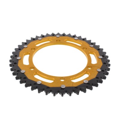 REAR SPROCKET DUAL 46 TOOTH PITCH 525 GOLD ZF INNER DIAMETER 130 BOLT SPACING 150 : Honda XL 600 V Transalp PD06 87-96 (H7-M7580825-PD06)