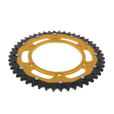 REAR SPROCKET DUAL 48 TOOTH PITCH 525 GOLD ZF INNER DIAMETER 130 BOLT SPACING 150 : Honda XL 650 V Transalp RD10 00-01 (H7-M7580827-RD10)