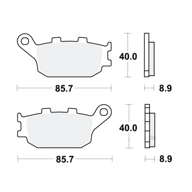 Bremsklotz Standard TRW hinten : Honda XL 700 VA Transalp ABS RD13ABS 08-10 (H7-M7870538-RD13ABS)