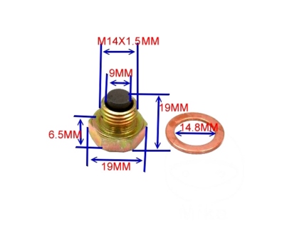 Ölablassschraube magnetisch JMP M14X1.50 mit Dichtring : Honda XL 650 V Transalp RD10 00-01 (H7-M7239320-RD10)