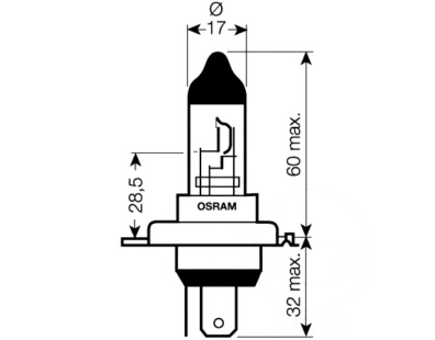 BULB H4 12V60/55W : Honda XL 650 V Transalp RD10 00-01 (H7-M1591403-RD10)