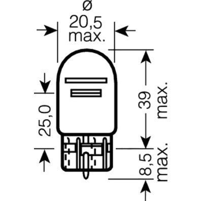 Lampe 12V21/5W W3X16Q : Honda XL 650 V Transalp RD10 00-01 (H7-M1592435-RD10)