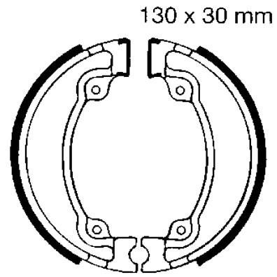 Bremsbacken mit Feder EBC hinten : Honda XL 600 V Transalp PD06 87-90 (H7-M7326002-PD06)