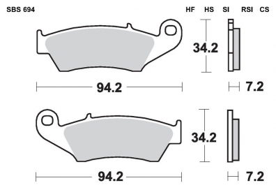 Preview: Bremsbeläge set vorne SBS 694HS Honda XL 700 V Transalp RD13 2008-2011