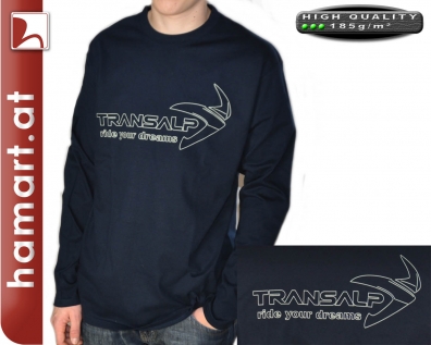 T-Shirt Transalp Logo langarm - navy