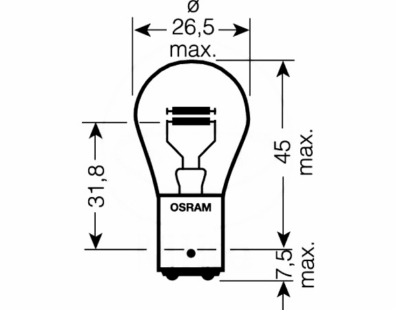 BULB 12V21/5W BAY15D 2BL