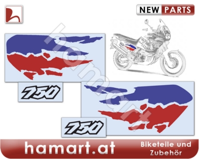 Sticker Set for sidepanel red blue Honda XRV 750 RD07 Africa Twin