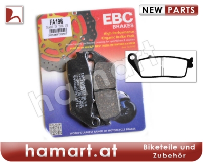 BRAKE PADS STD EBC FA196 front : Honda XL 600 V Transalp PD06 94-96 (H7-M7376478-PD06)