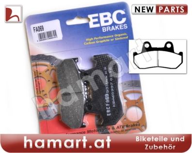 BRAKE PADS STD EBC FA069 front : Honda XL 600 V Transalp PD06 87-90 (H7-M7326788-PD06)