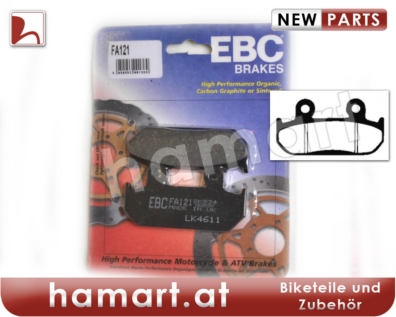 BRAKE PADS STD EBC FA121 front : Honda XRV 750 Africa Twin RD04 90-92 (H7-M7371016-RD04)