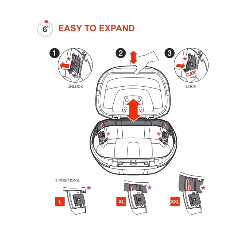 SHAD TOPCASE CARBON 46-58L SH58X WITH MOUNTING BRACKET : Honda XL 700 VA Transalp ABS RD13ABS 08-10 (H7-M7110607-RD13ABS)