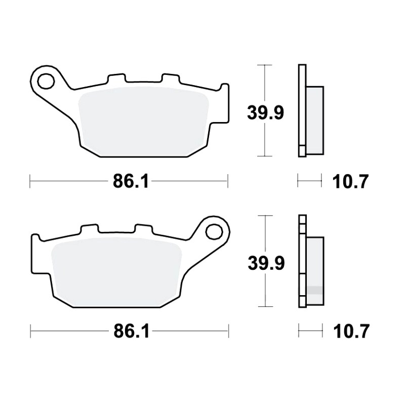 Bremsklotz Standard TRW hinten : Honda XL 650 V Transalp RD10 00-01 (H7-M7870975-RD10)