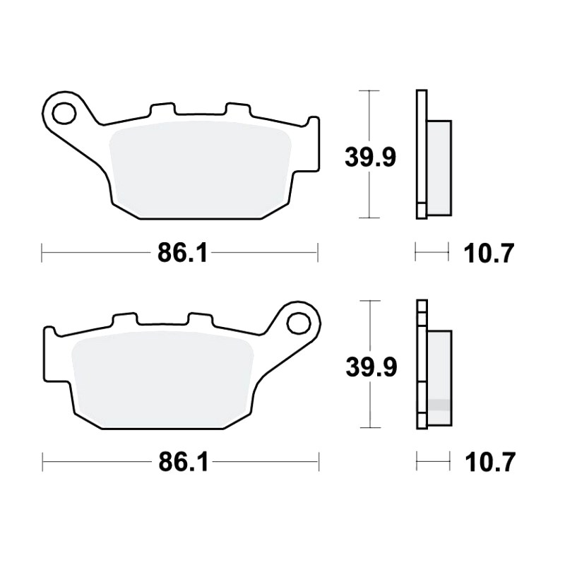 Bremsklotz Standard TRW hinten : Honda XL 650 V Transalp RD11 02-07 (H7-M7870975-RD11)