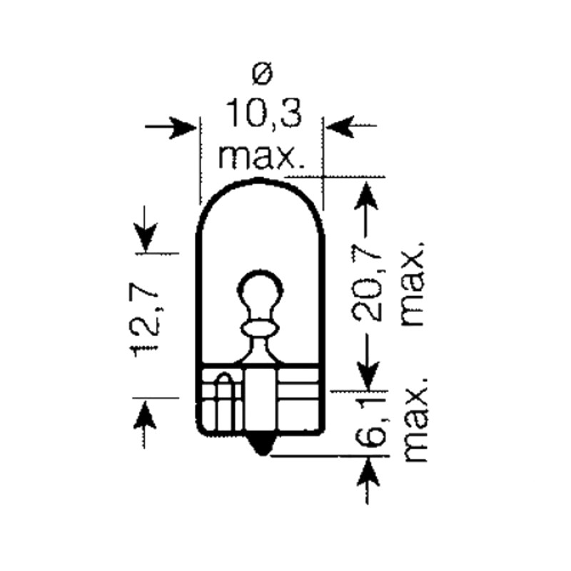 Lampe 12V5W W2.1X9.5D Glas : Honda XL 650 V Transalp RD11 02-07 (H7-M1590322-RD11)