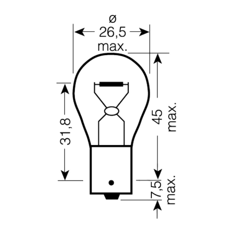 Lampe 12V21W BA15S : Honda XL 650 V Transalp RD10 00-01 (H7-M1591049-RD10)