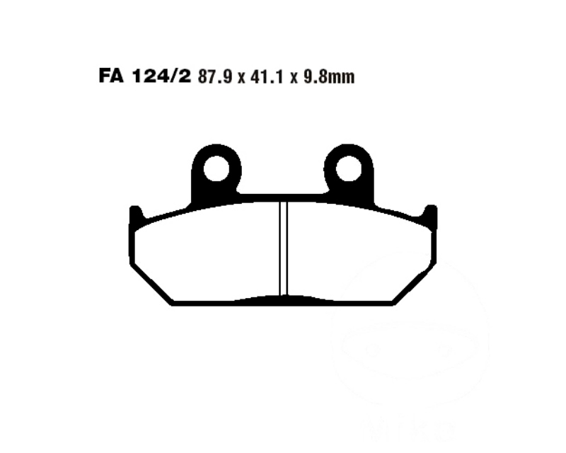 BRAKE PADS STD EBC FA124/2 front : Honda XL 600 V Transalp PD06 91-93 (H7-M7374390-PD06)