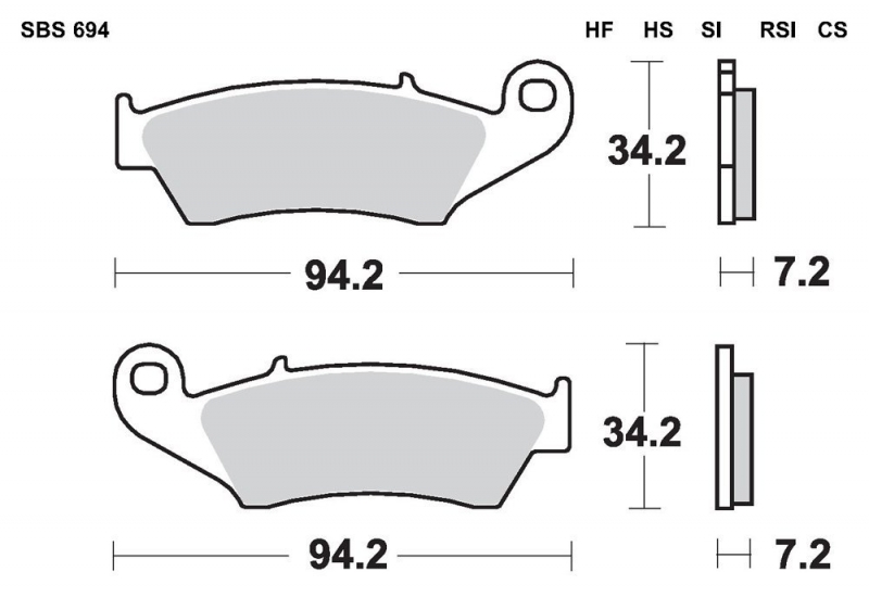 Brake pads front set 2 pcs SBS 694HS Honda XL 650 V Transalp RD10 2000-2001